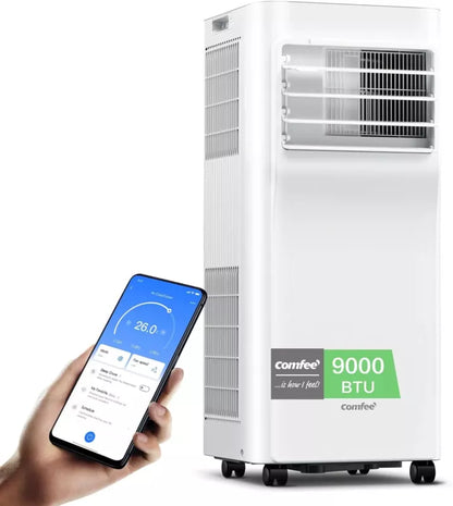 Comfee Breezy Cool 2.6 Portable Air Conditioner 9000 BTU WLAN App R290 White