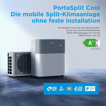 Midea Portasplit Cool Mobile Klimaanlage, nur Kühlung, A++, 8000 BTU 2, 3kW