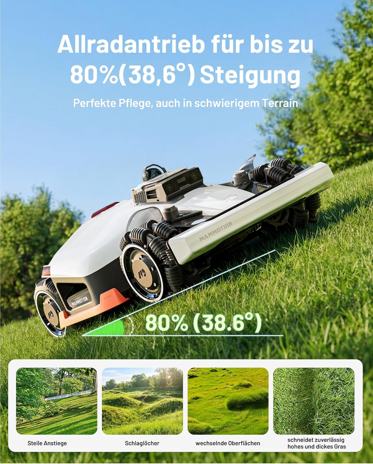 MAMMOTION LUBA 3 AWD 3000 Mähroboter ohne Begrenzungskabel für 3000㎡