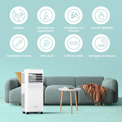 Comfee Breezy Cool Pro 2.0 Portable Air Conditioner 7000 BTU 2.0 kW WLAN App R290 up to 25m²