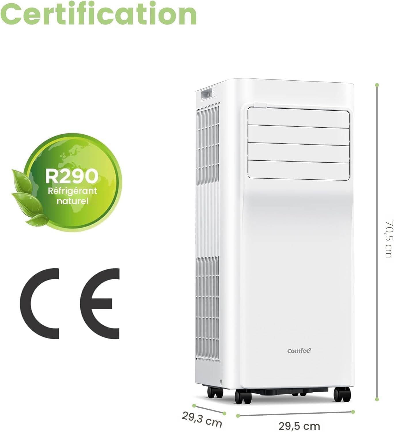 Comfee Breezy Cool Pro 2.0 Portable Air Conditioner 7000 BTU 2.0 kW WLAN App R290 up to 25m²