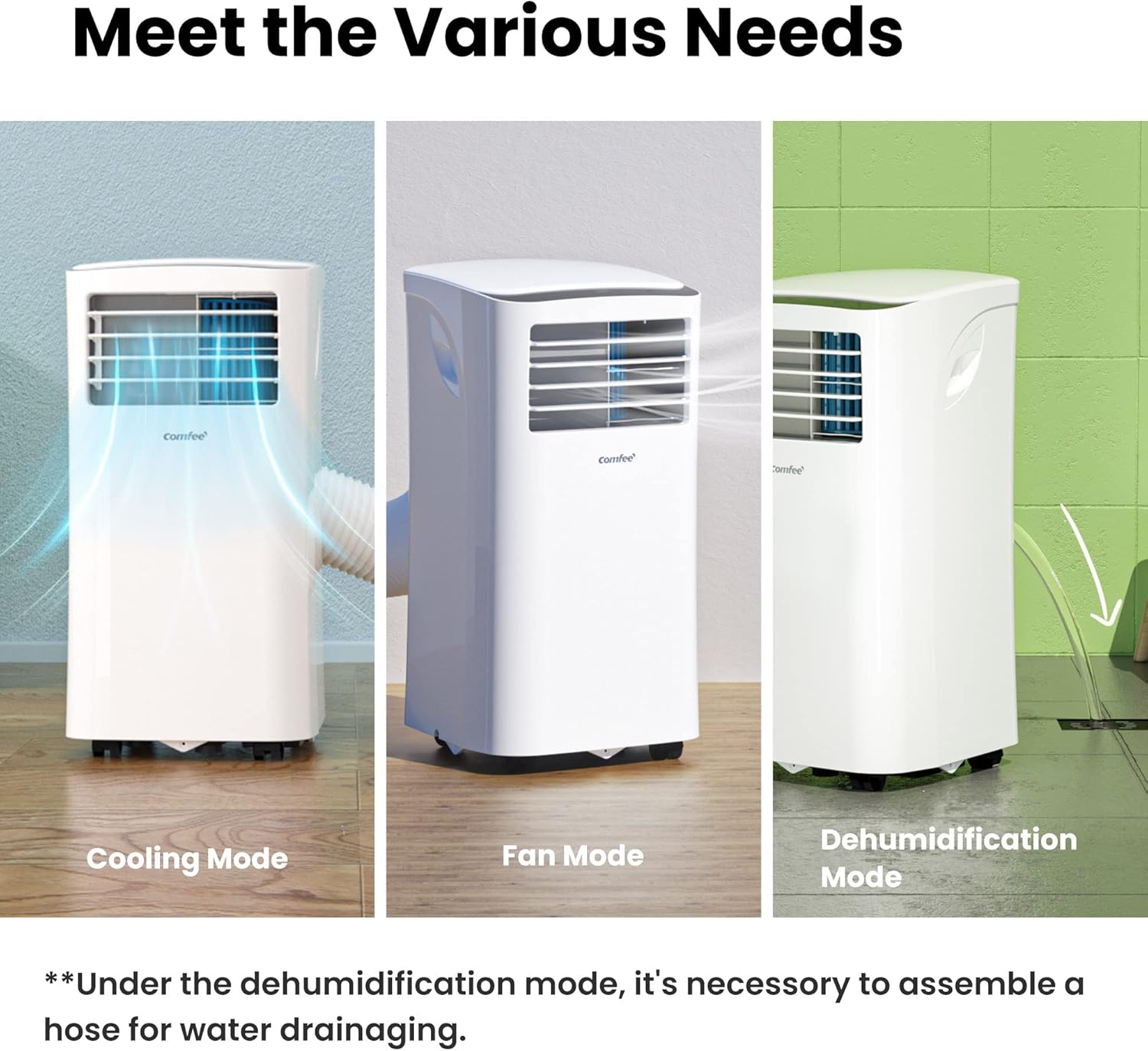 Comfee MPPH-09CRN7 Portable Air Conditioner 9000 BTU 2.6 kW Follow Me R290 Class A up to 33m²